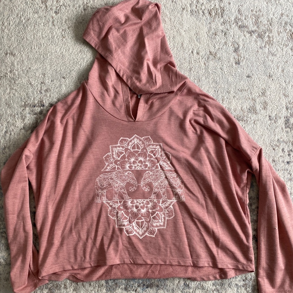 Charlotte Russe Pink Cropped Hoodie